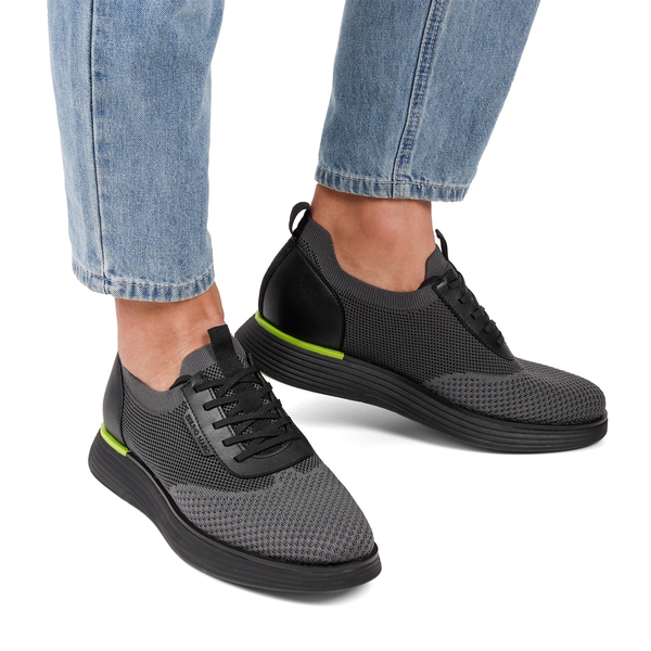 [MaxFlex SuiteBreeze+] Men's Breathable Oxford Knit Sneakers - BLACK-NEON GREEN - 6